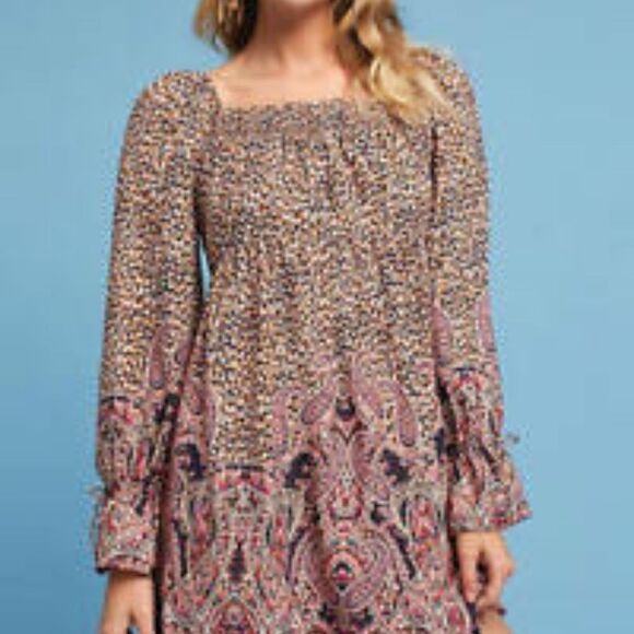 Anthro Maeve Miley Paisley Peasant Dress Size S - Picture 1 of 7